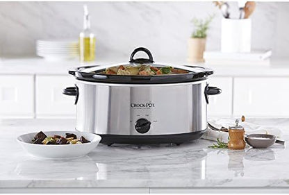 7 Quart Oval Manual Slow Cooker – Stainless Steel - Curated Catalog J8
