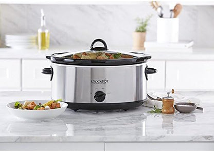 7 Quart Oval Manual Slow Cooker – Stainless Steel - Curated Catalog J8