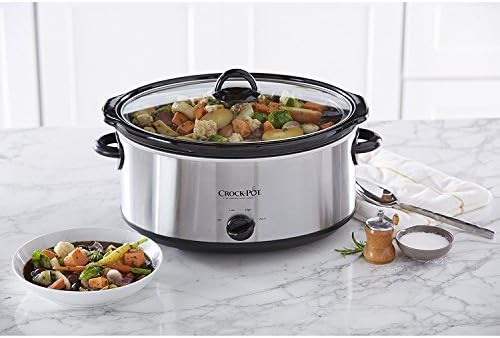 7 Quart Oval Manual Slow Cooker – Stainless Steel - Curated Catalog J8