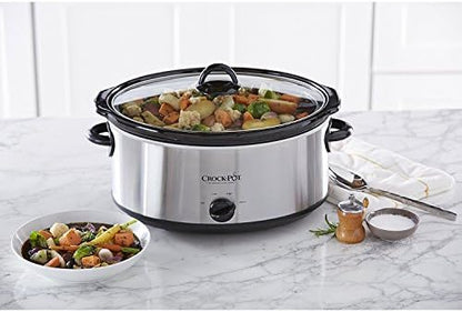7 Quart Oval Manual Slow Cooker – Stainless Steel - Curated Catalog J8