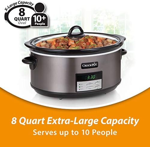 8 Quart Programmable Slow Cooker with Auto Warm - Curated Catalog F0