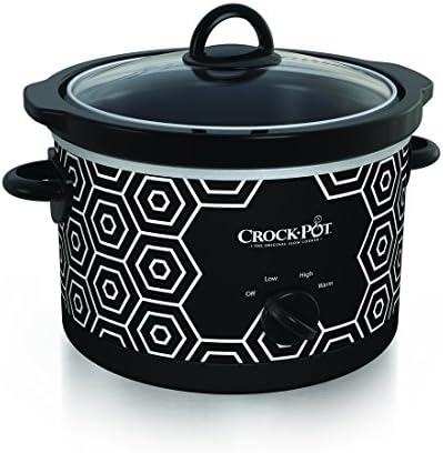 4.5 Quart Portable Slow Cooker – Black & White - Curated Catalog A4