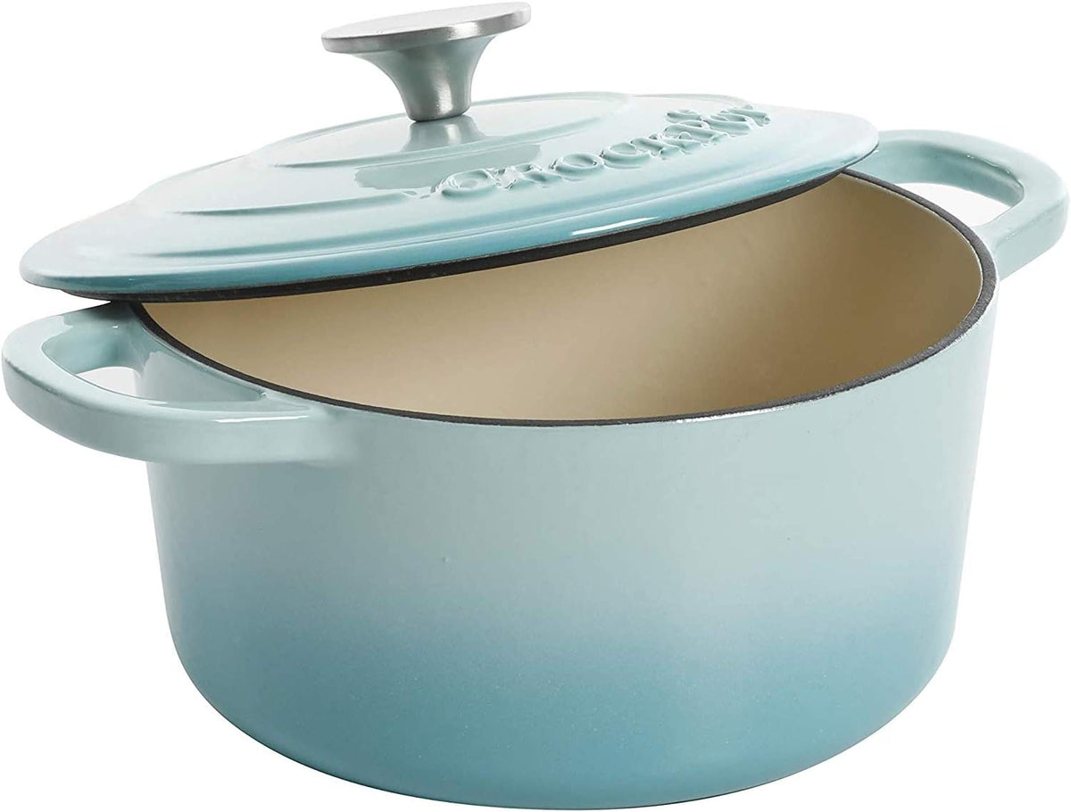 3 Quart Enameled Cast Iron Dutch Oven – Aqua - Curated Catalog D6