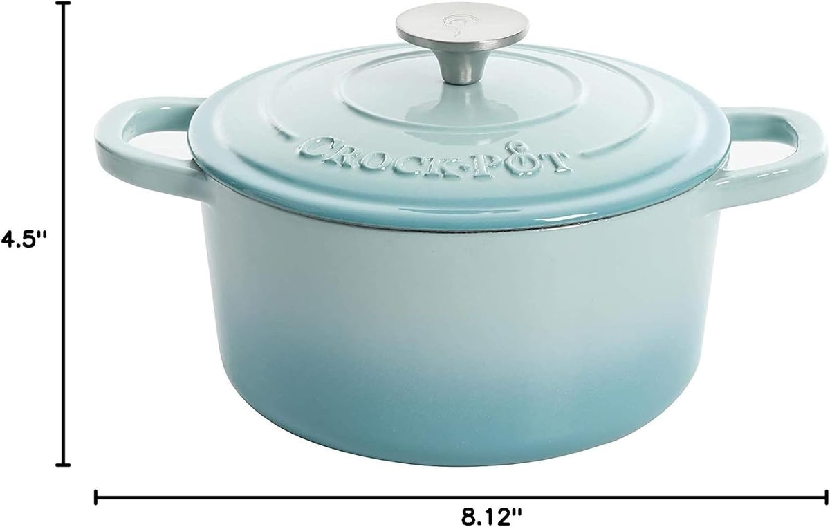 3 Quart Enameled Cast Iron Dutch Oven – Aqua - Curated Catalog D6