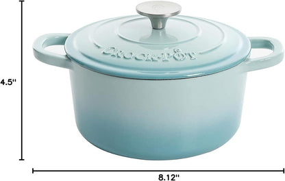 3 Quart Enameled Cast Iron Dutch Oven – Aqua - Curated Catalog D6