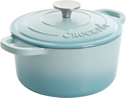3 Quart Enameled Cast Iron Dutch Oven – Aqua - Curated Catalog D6